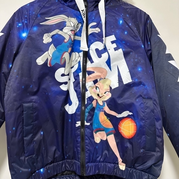 Members Only x Space Jam: A New Legacy Snorkel Bomber Puffer Jacket Medium - Picture 14 of 16
